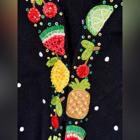 NEW Design Options by Philip and Jane Gordon Fruit Salad Cardigan Size M - Picture 4 of 10